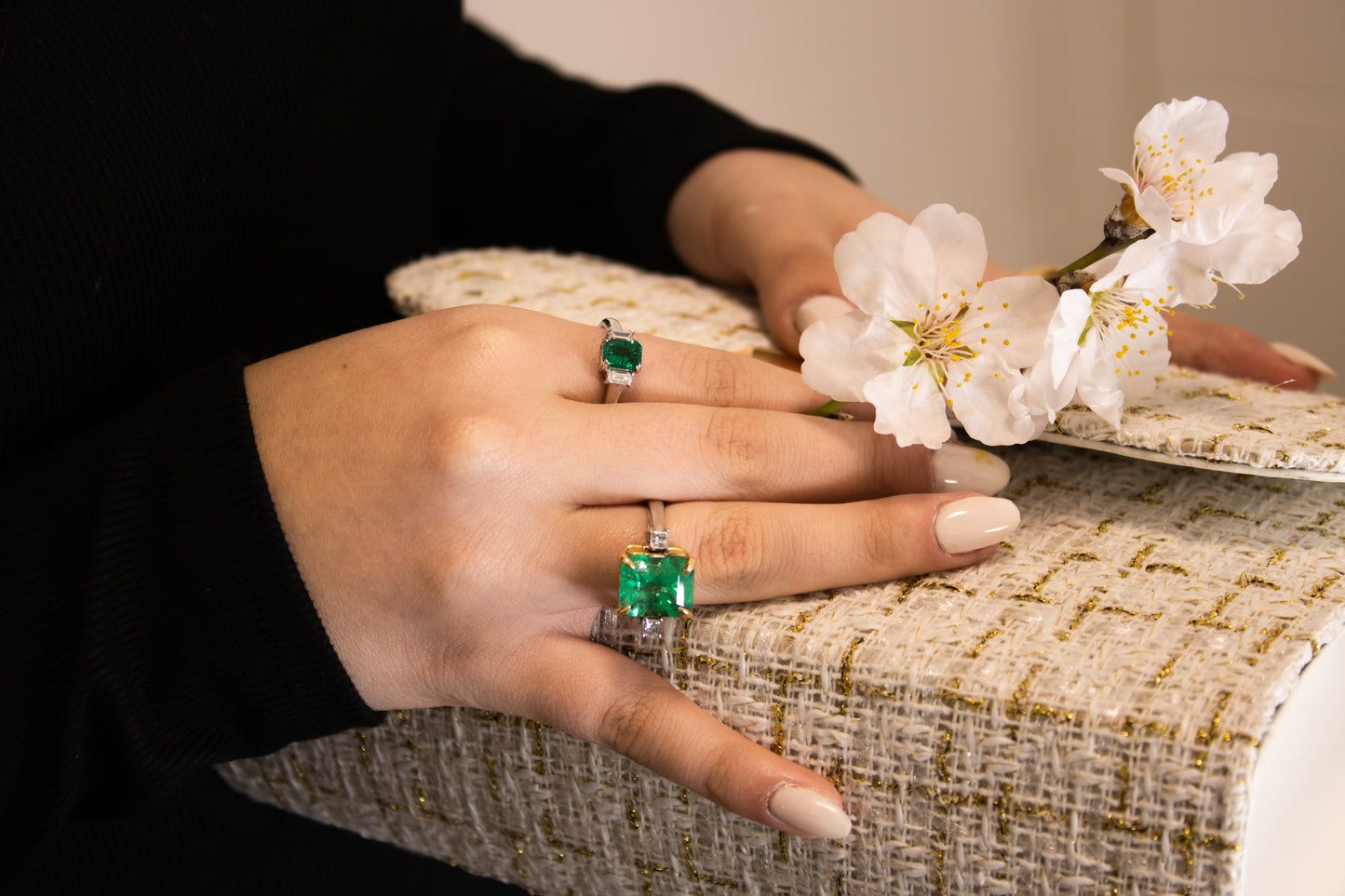 Bague. L'émeraude naturelle colombienne la plus pure
