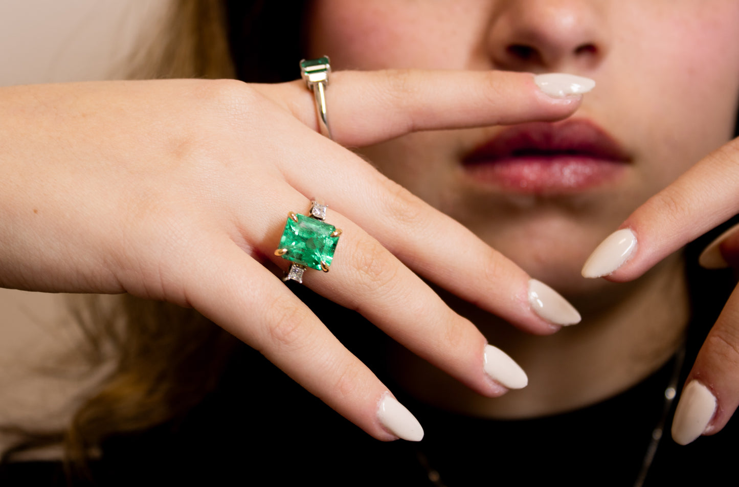 Bague. L'émeraude naturelle colombienne la plus pure