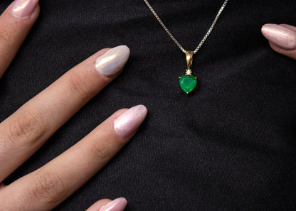 Heart pendant natural Colombian emerald